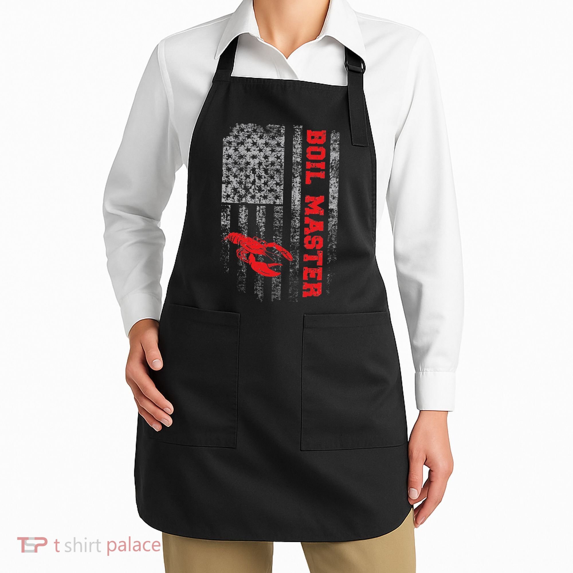 Boil Master Crawfish American Flag Crawdaddy Crayfish Apron