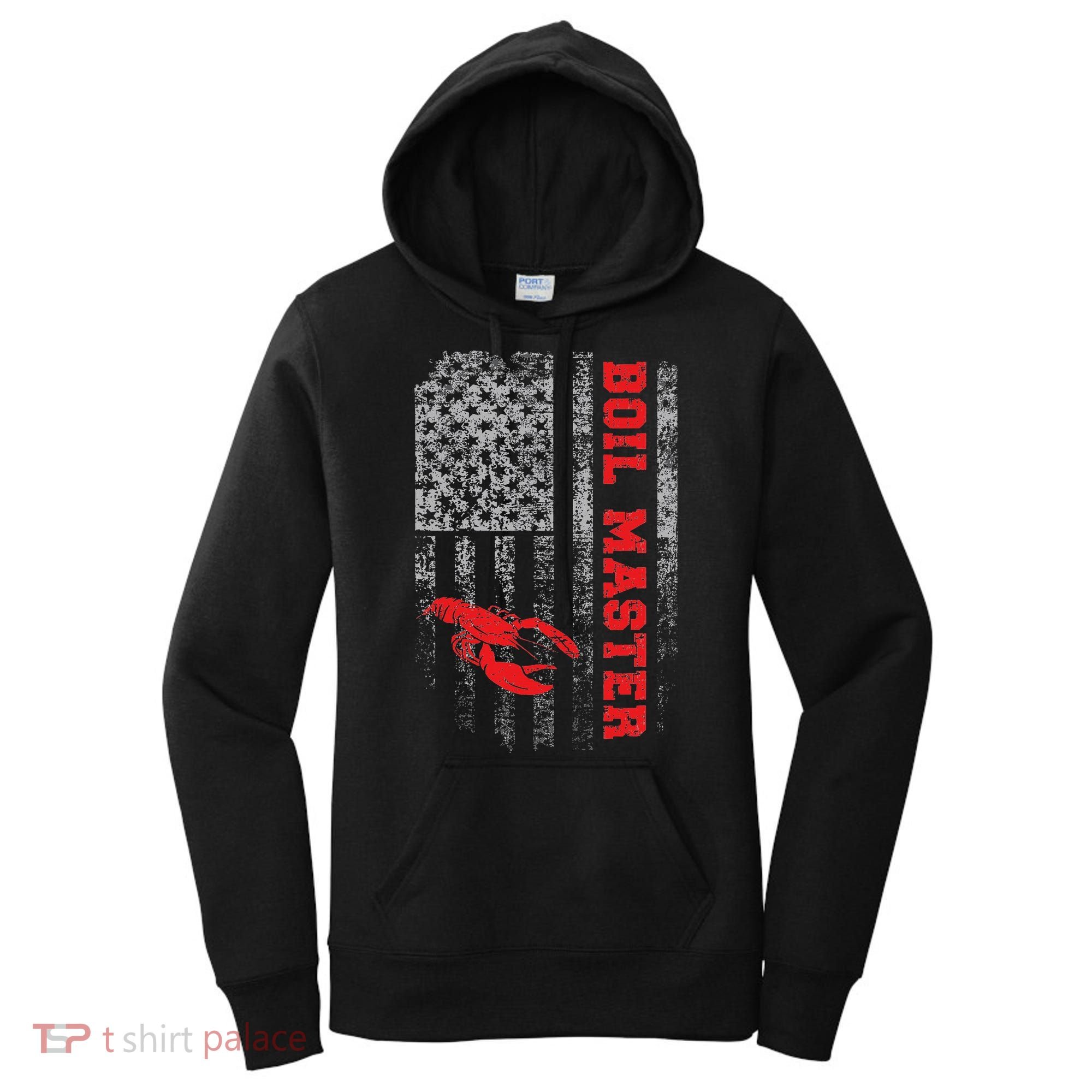 Boil Master Crawfish American Flag Crawdaddy Crayfish Women's Hoodie