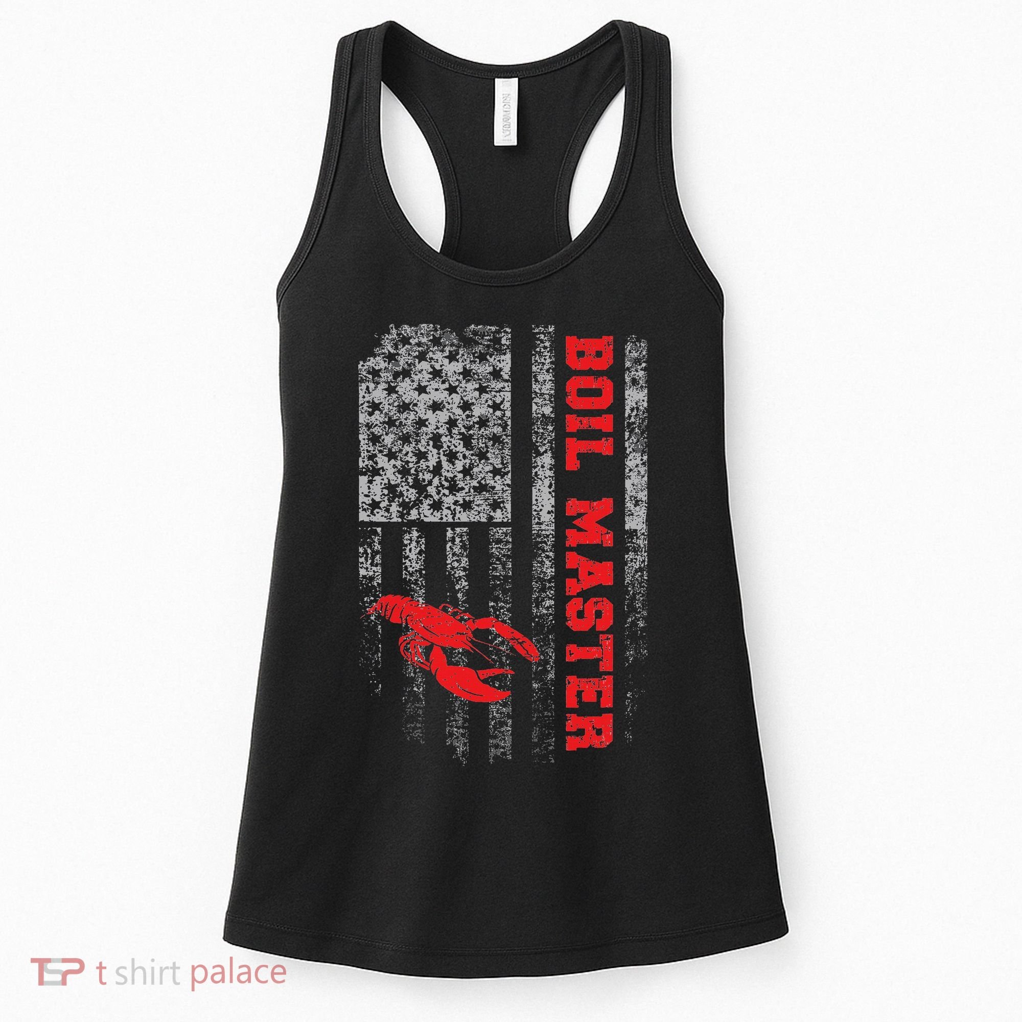 Boil Master Crawfish American Flag Crawdaddy Crayfish Women's Tank Top