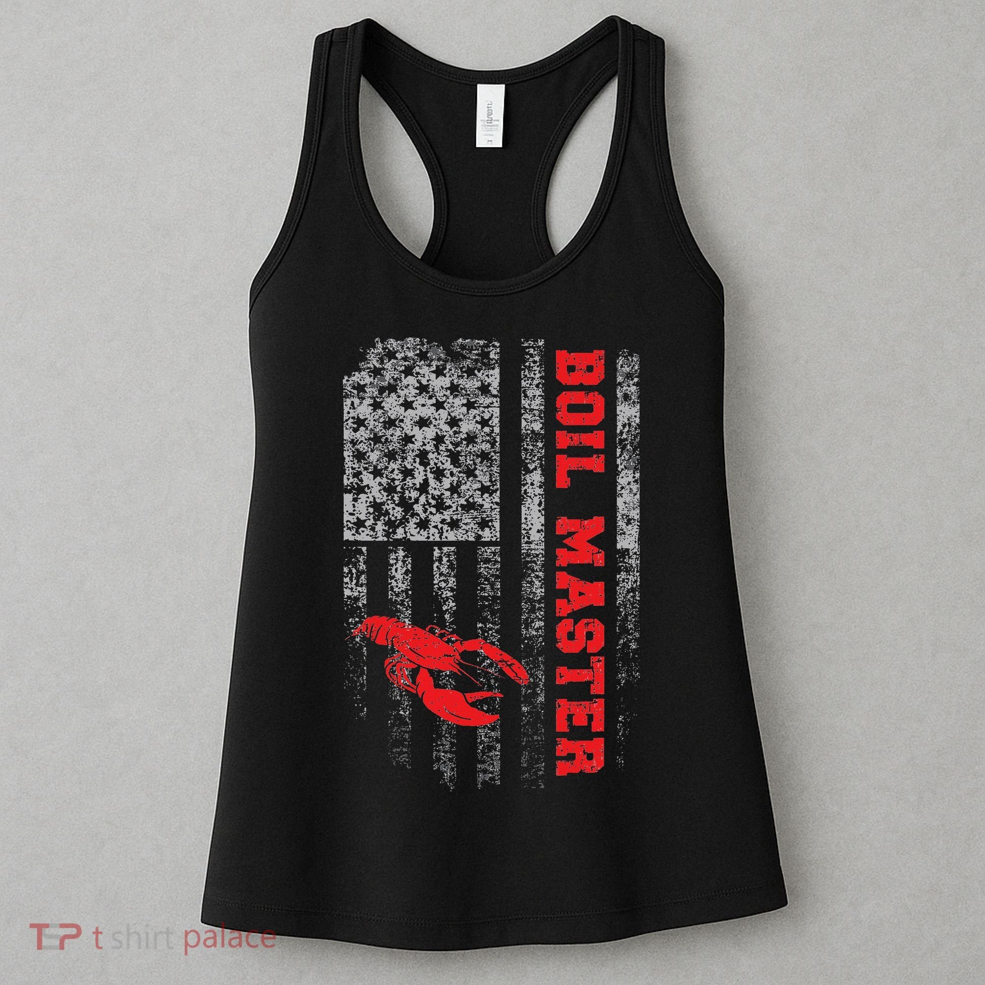 Boil Master Crawfish American Flag Crawdaddy Crayfish Women's Tank Top