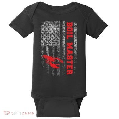 Boil Master Crawfish American Flag Crawdaddy Crayfish Baby Bodysuit