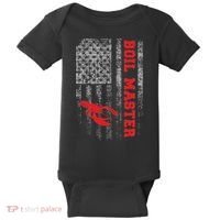 Boil Master Crawfish American Flag Crawdaddy Crayfish Baby Bodysuit thumb 0