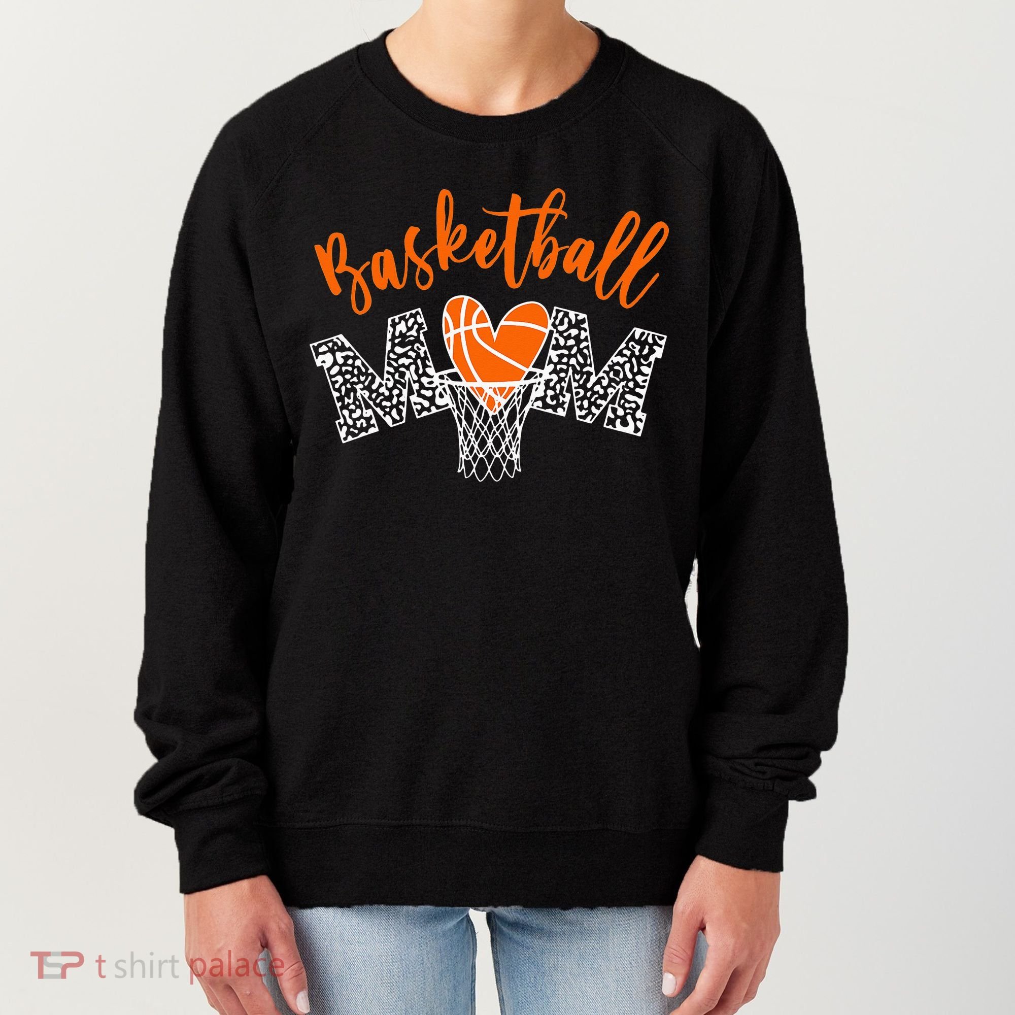 Basketball Mom Cute Novelty Distressed Women's Sweatshirt
