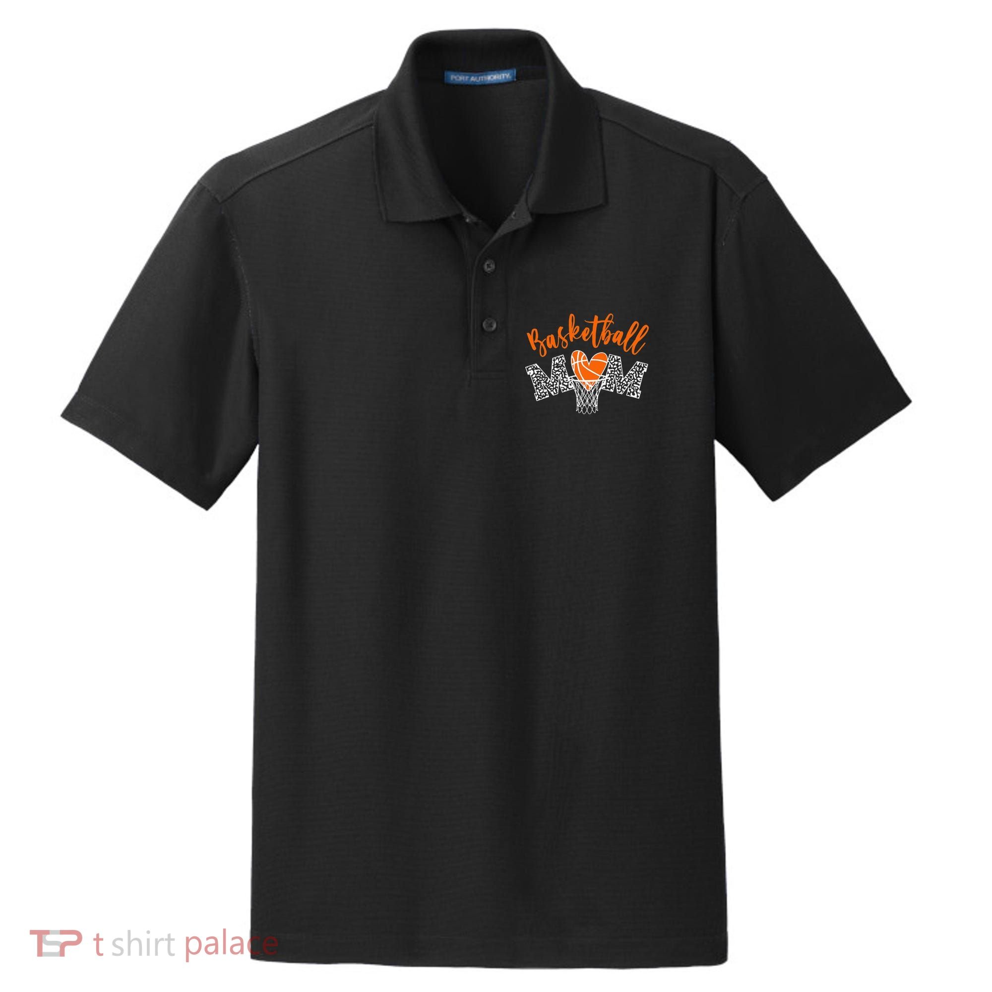 Basketball Mom Cute Novelty Distressed Dry Zone Grid Polo