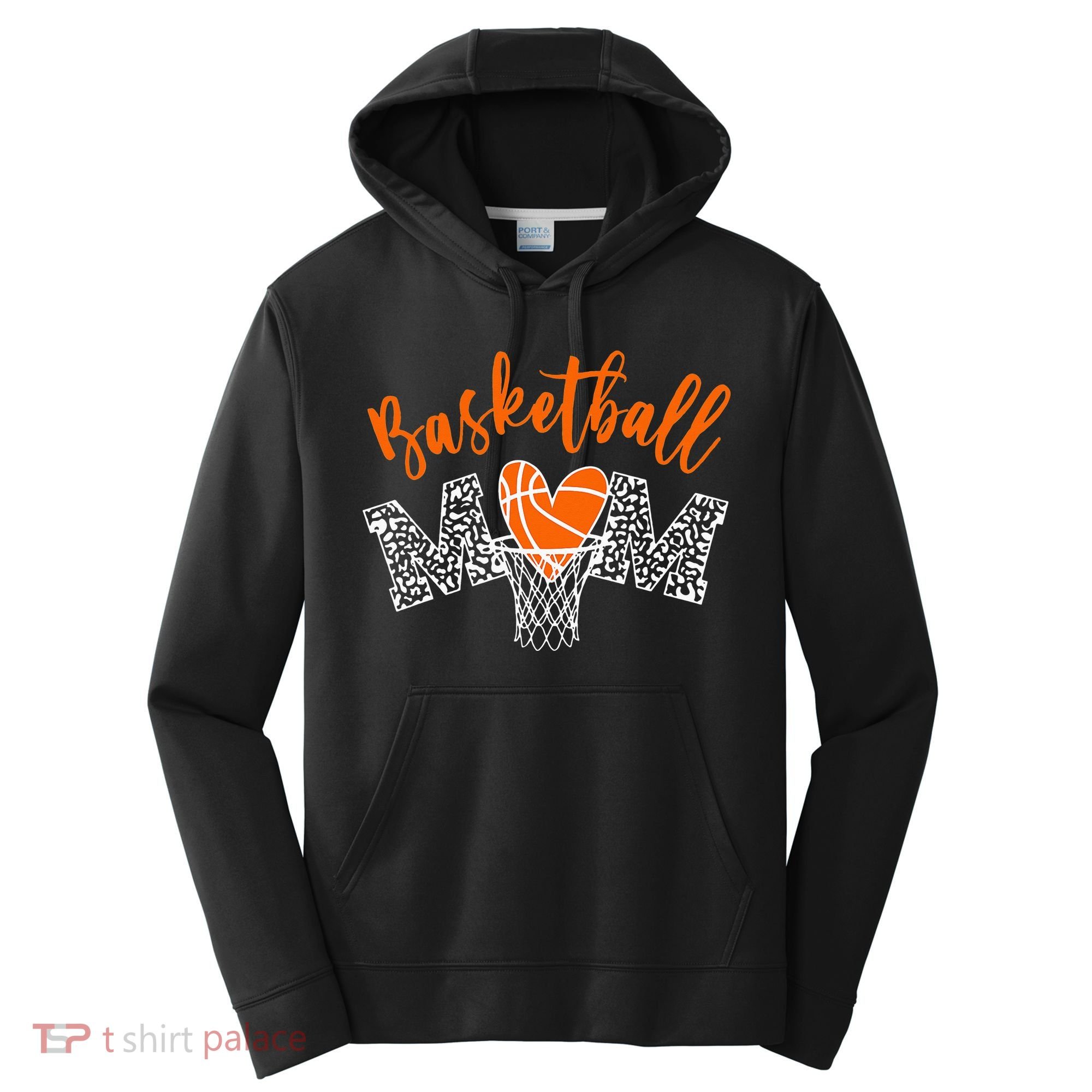 Basketball Mom Cute Novelty Distressed Performance Fleece Hoodie