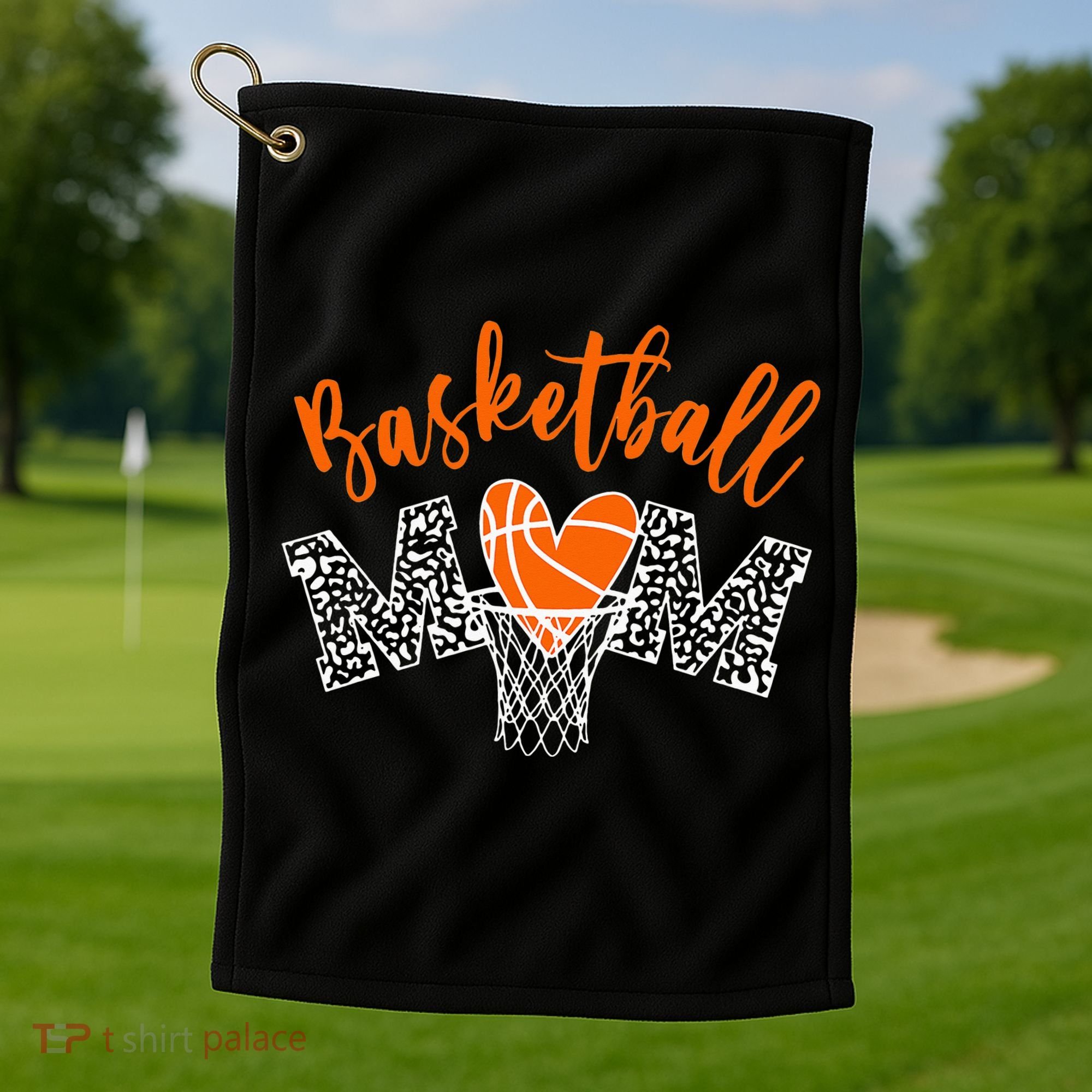 Basketball Mom Cute Novelty Distressed Golf Towel