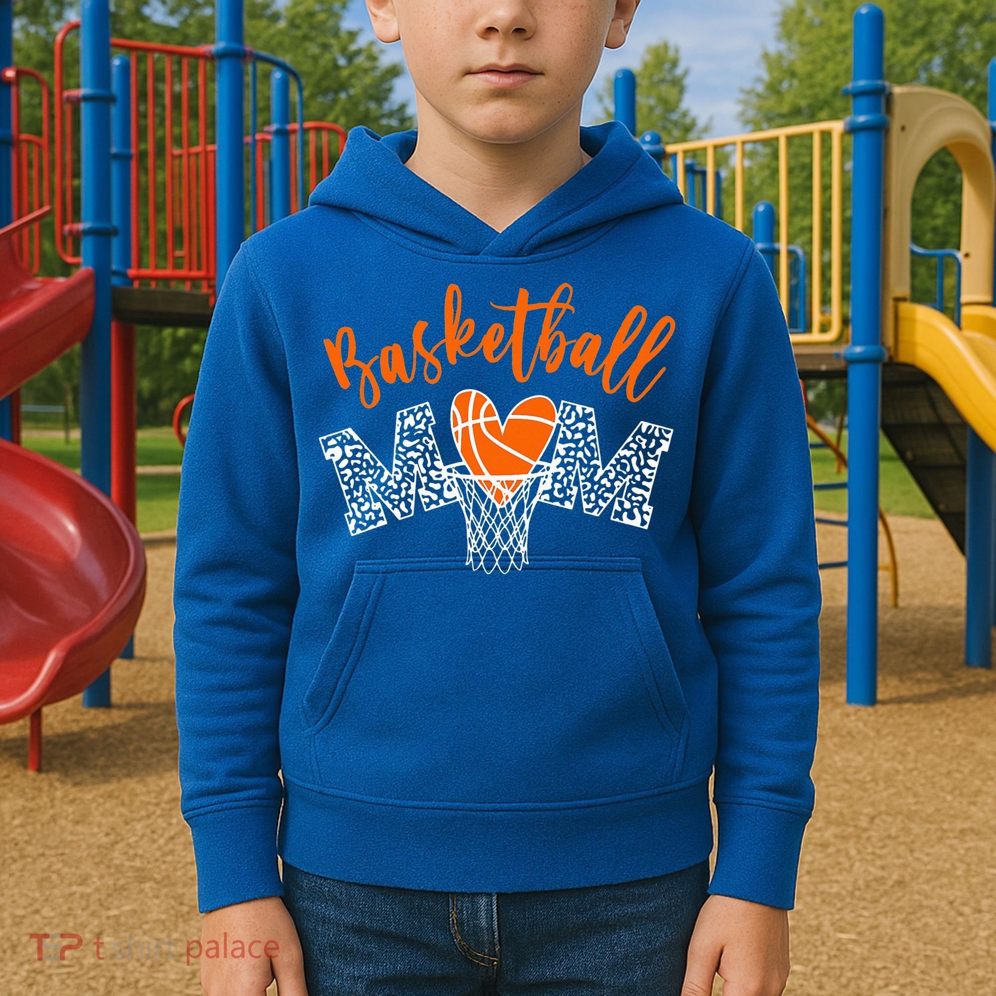 Basketball Mom Cute Novelty Distressed Kids Hoodie