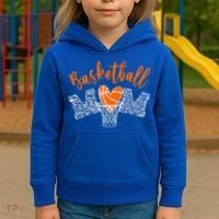 Basketball Mom Cute Novelty Distressed Kids Hoodie thumb 3