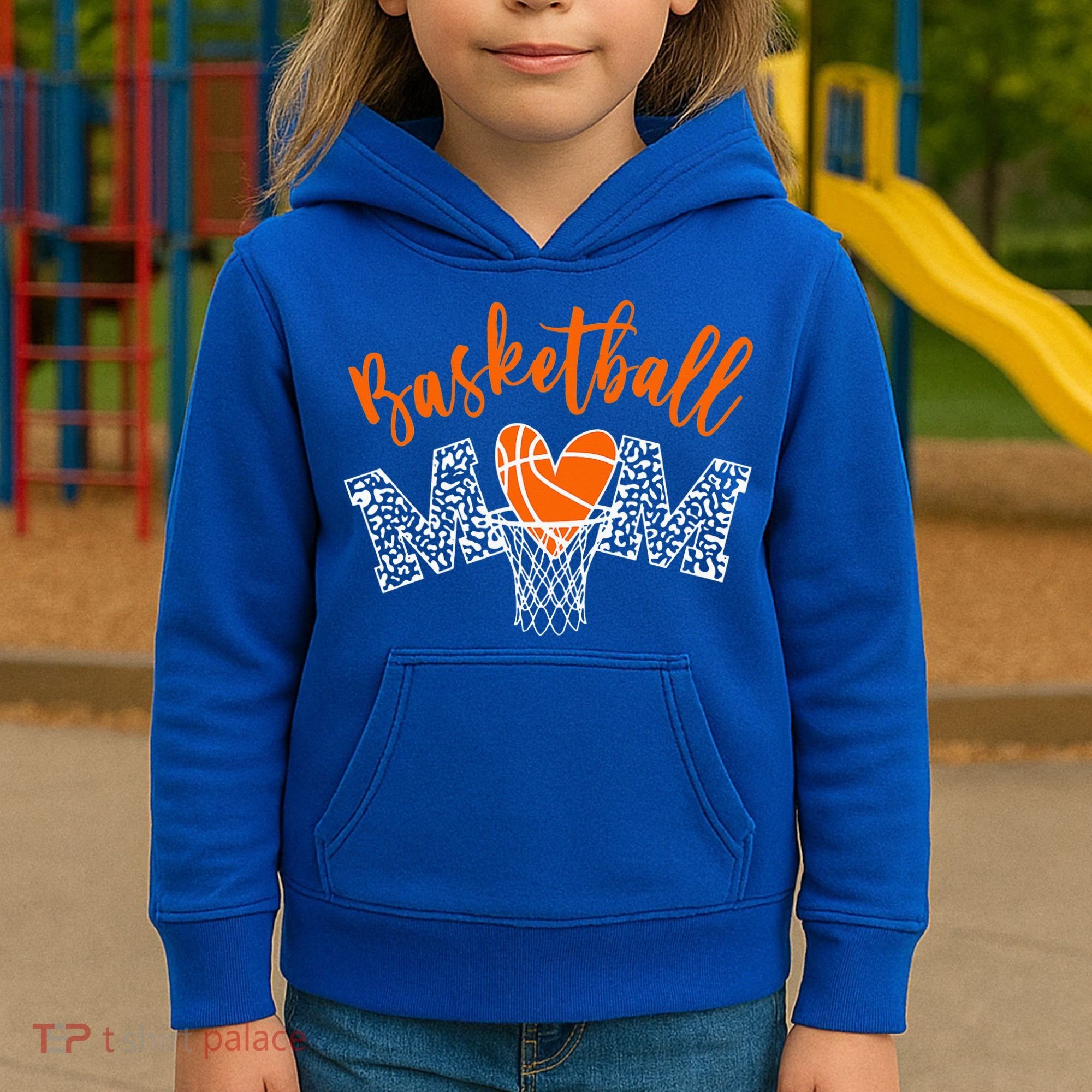 Basketball Mom Cute Novelty Distressed Kids Hoodie