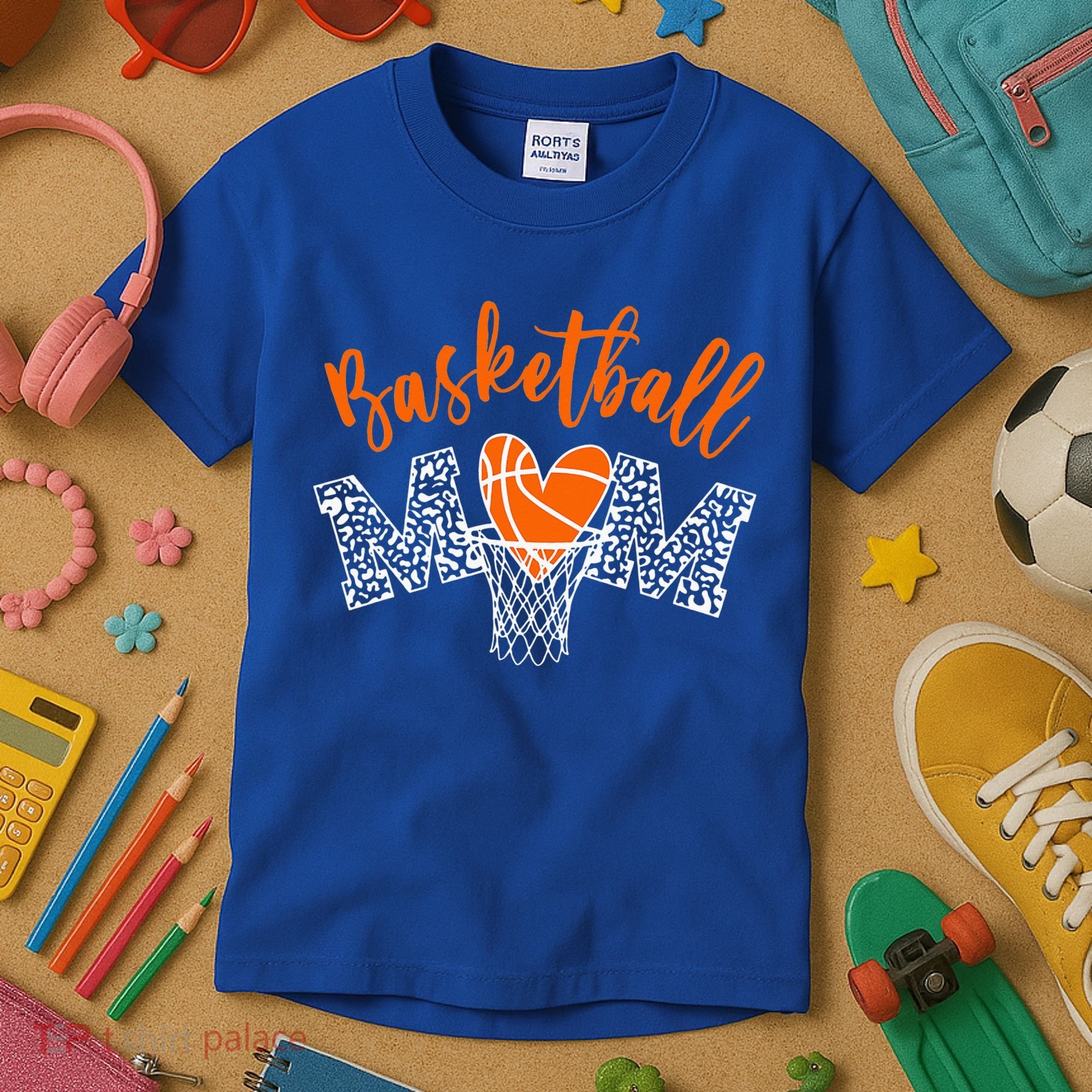 Basketball Mom Cute Novelty Distressed Kids T-Shirt
