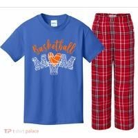 Basketball Mom Cute Novelty Distressed Kids Plaid Pajama Set thumb 0