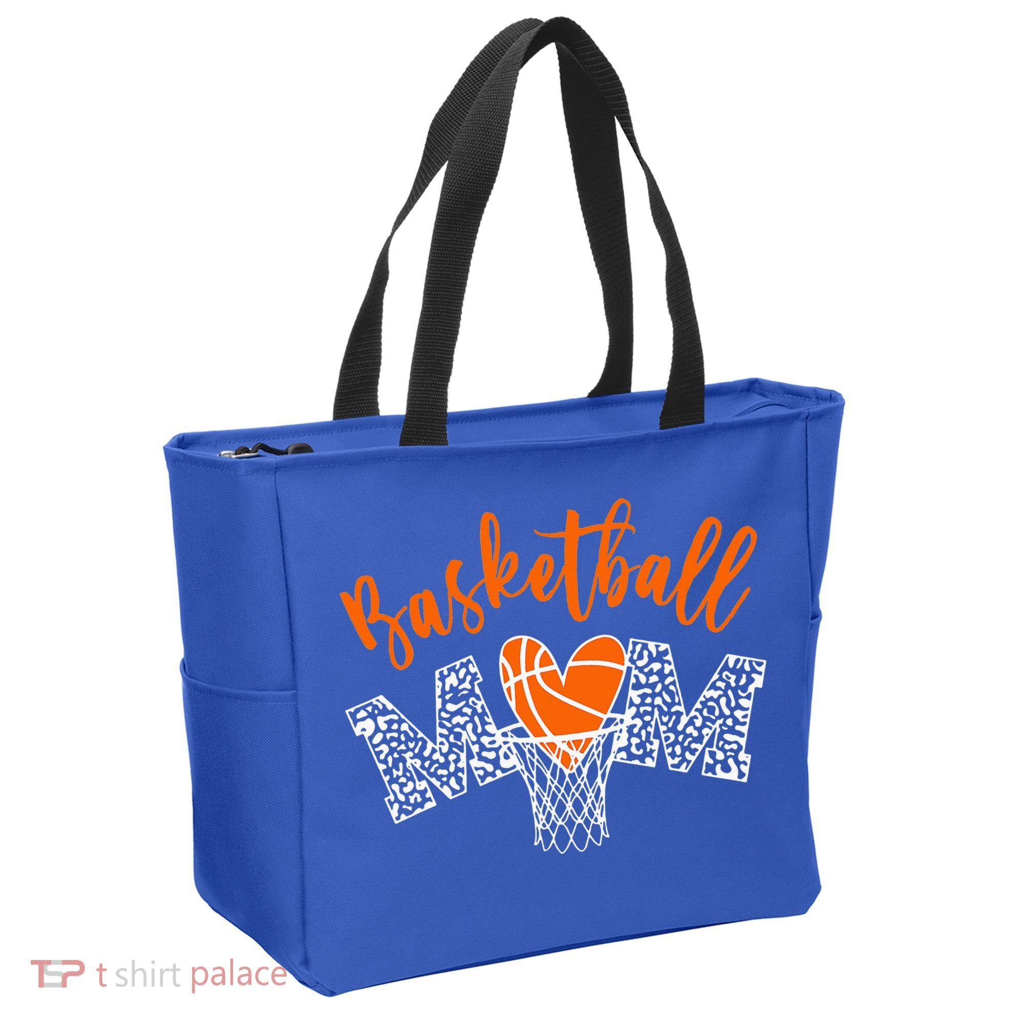 Basketball Mom Cute Novelty Distressed Tote Bag