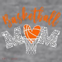 Basketball Mom Cute Novelty Distressed Women's Racerback Cropped Tank thumb 2