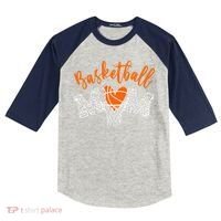 Basketball Mom Cute Novelty Distressed Kids Colorblock Raglan Jersey thumb 0
