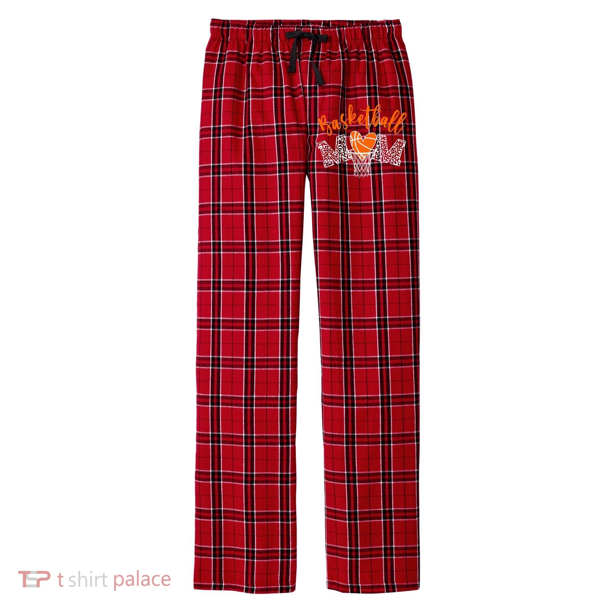Basketball Mom Cute Novelty Distressed Men's Flannel Plaid Pajama Pants
