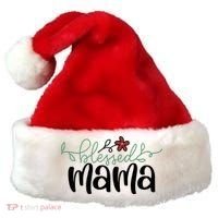 Blessed Mama Cute Gift For Mom Santa Hat thumb 0
