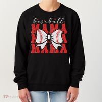 Baseball Mama Coquette Bow Sport Lover Sister Mother's Day Women's Sweatshirt thumb 0