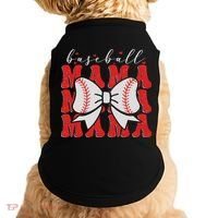 Baseball Mama Coquette Bow Sport Lover Sister Mother's Day Doggie Tank thumb 0