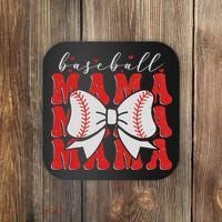 Baseball Mama Coquette Bow Sport Lover Sister Mother's Day Coaster thumb 0