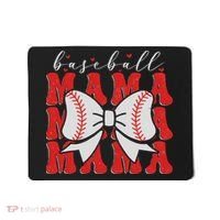 Baseball Mama Coquette Bow Sport Lover Sister Mother's Day Mousepad thumb 0