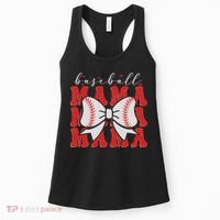 Baseball Mama Coquette Bow Sport Lover Sister Mother's Day Women's Tank Top thumb 0