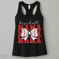 Baseball Mama Coquette Bow Sport Lover Sister Mother's Day Women's Tank Top thumb 3