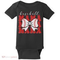 Baseball Mama Coquette Bow Sport Lover Sister Mother's Day Baby Bodysuit thumb 0