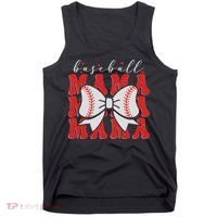 Baseball Mama Coquette Bow Sport Lover Sister Mother's Day Tank Top thumb 0