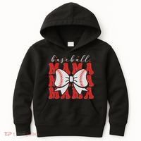 Baseball Mama Coquette Bow Sport Lover Sister Mother's Day Kids Hoodie thumb 0