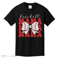 Baseball Mama Coquette Bow Sport Lover Sister Mother's Day Kids T-Shirt thumb 0