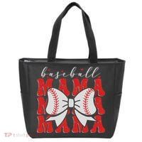 Baseball Mama Coquette Bow Sport Lover Sister Mother's Day Tote Bag thumb 0