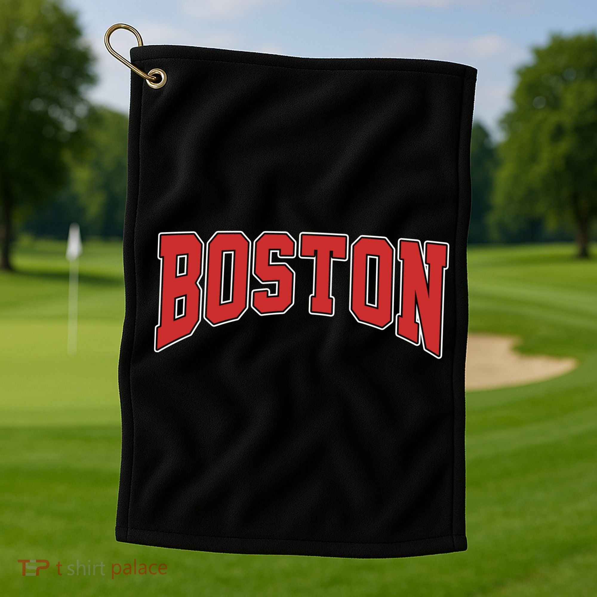 Boston Massachusetts Classic Curve Golf Towel