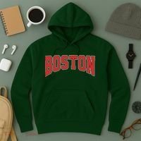 Boston Massachusetts Classic Curve Hoodie thumb 3