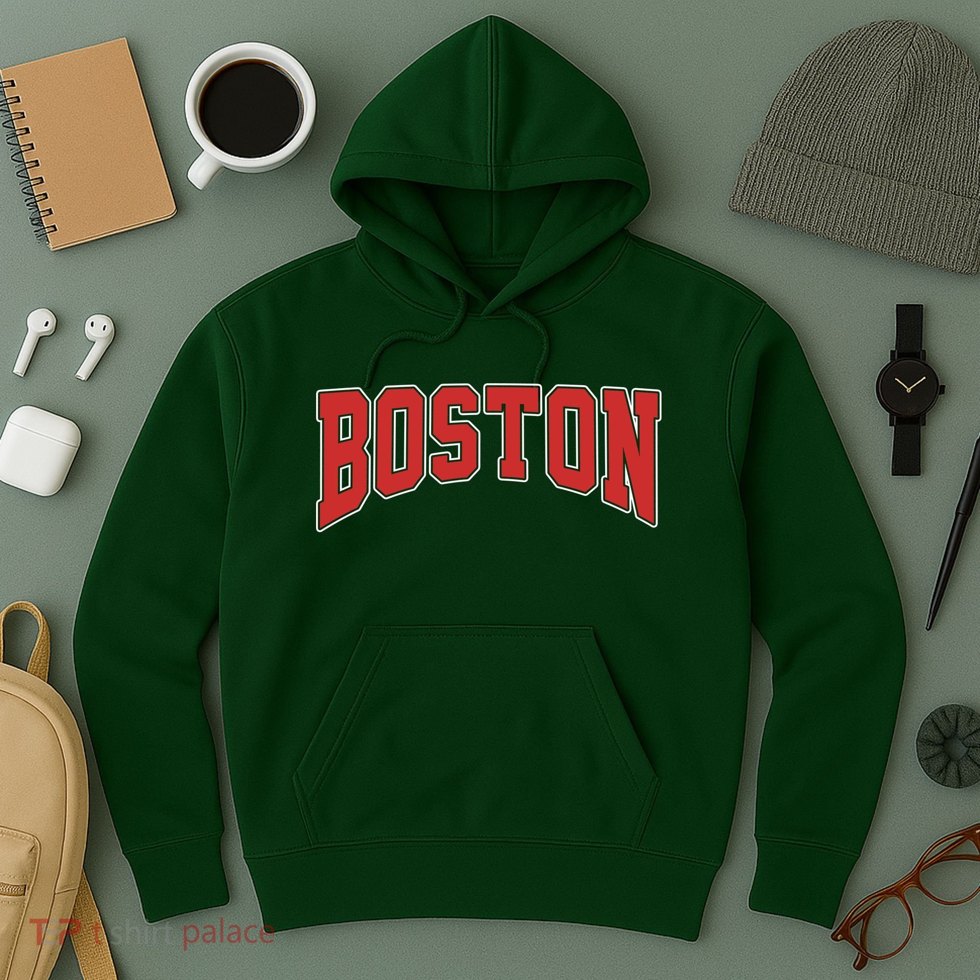 Boston Massachusetts Classic Curve Hoodie