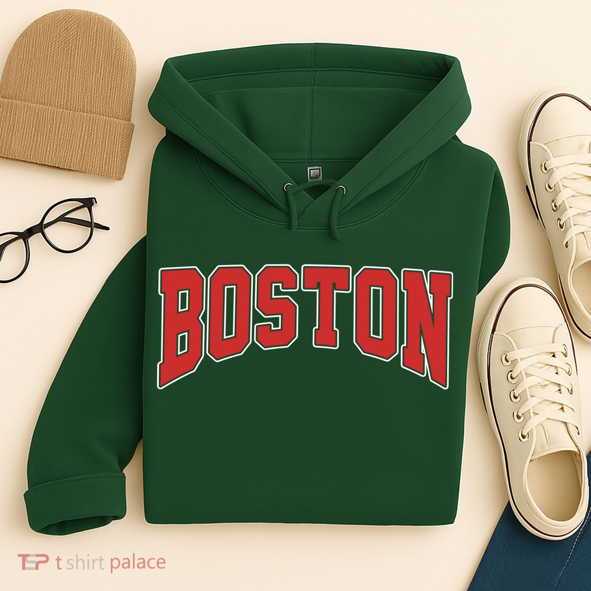 Boston Massachusetts Classic Curve Hoodie