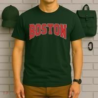 Boston Massachusetts Classic Curve T-Shirt thumb 6