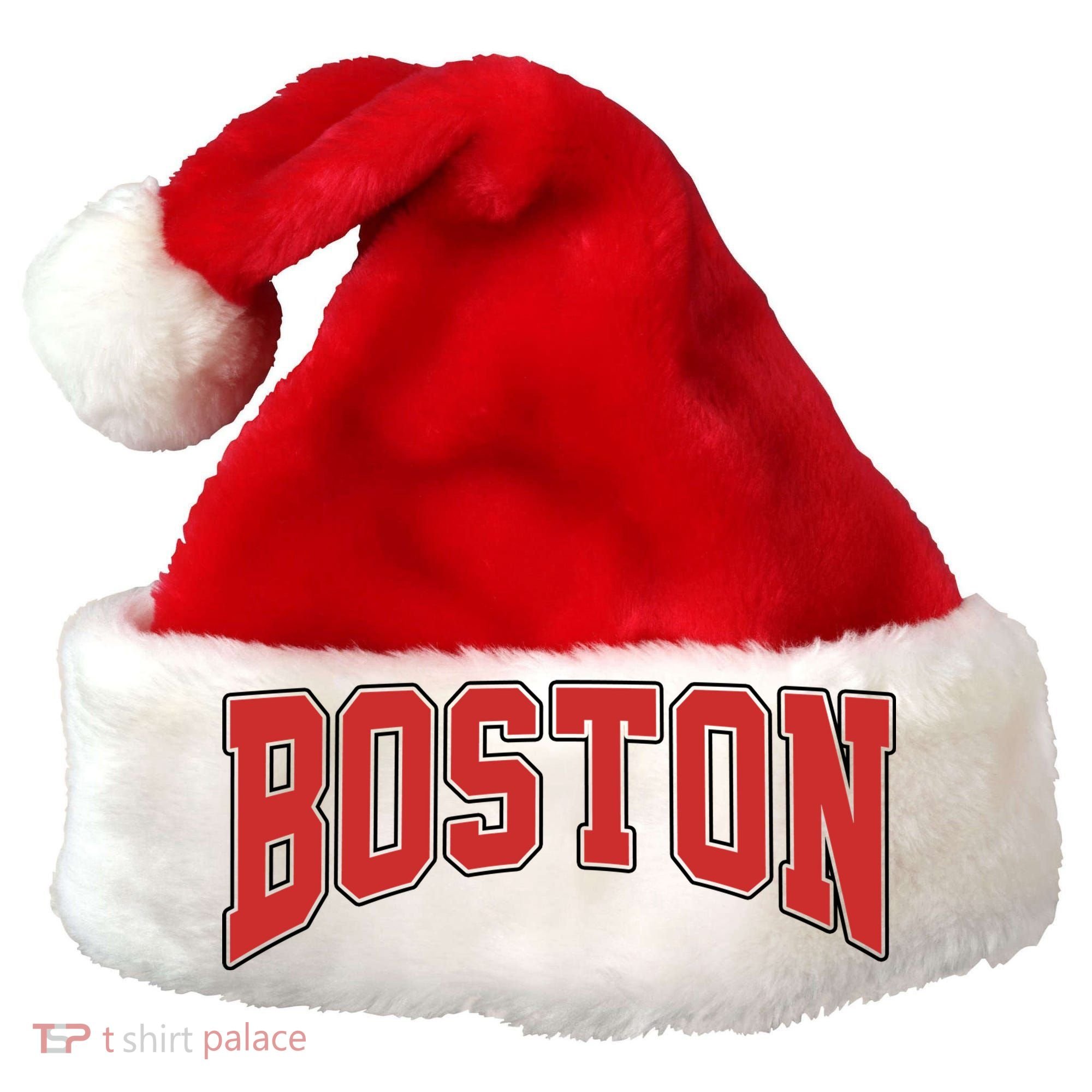 Boston Massachusetts Classic Curve Santa Hat