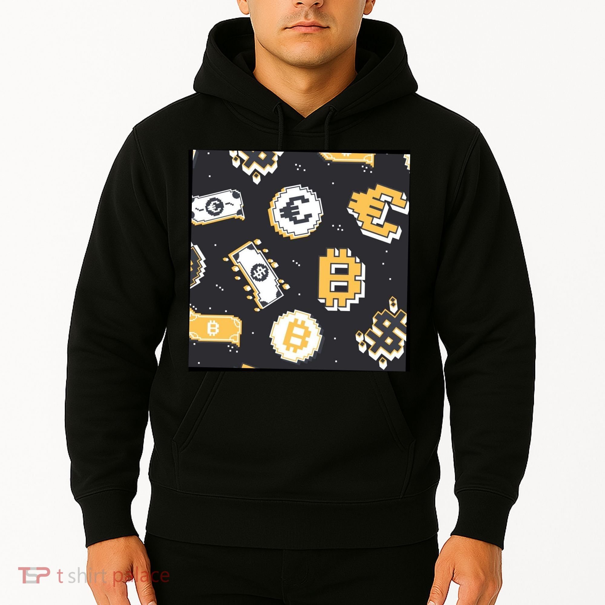 Bitcoin Money Currency Pixel Hoodie