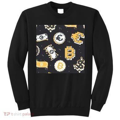 Bitcoin Money Currency Pixel Sweatshirt