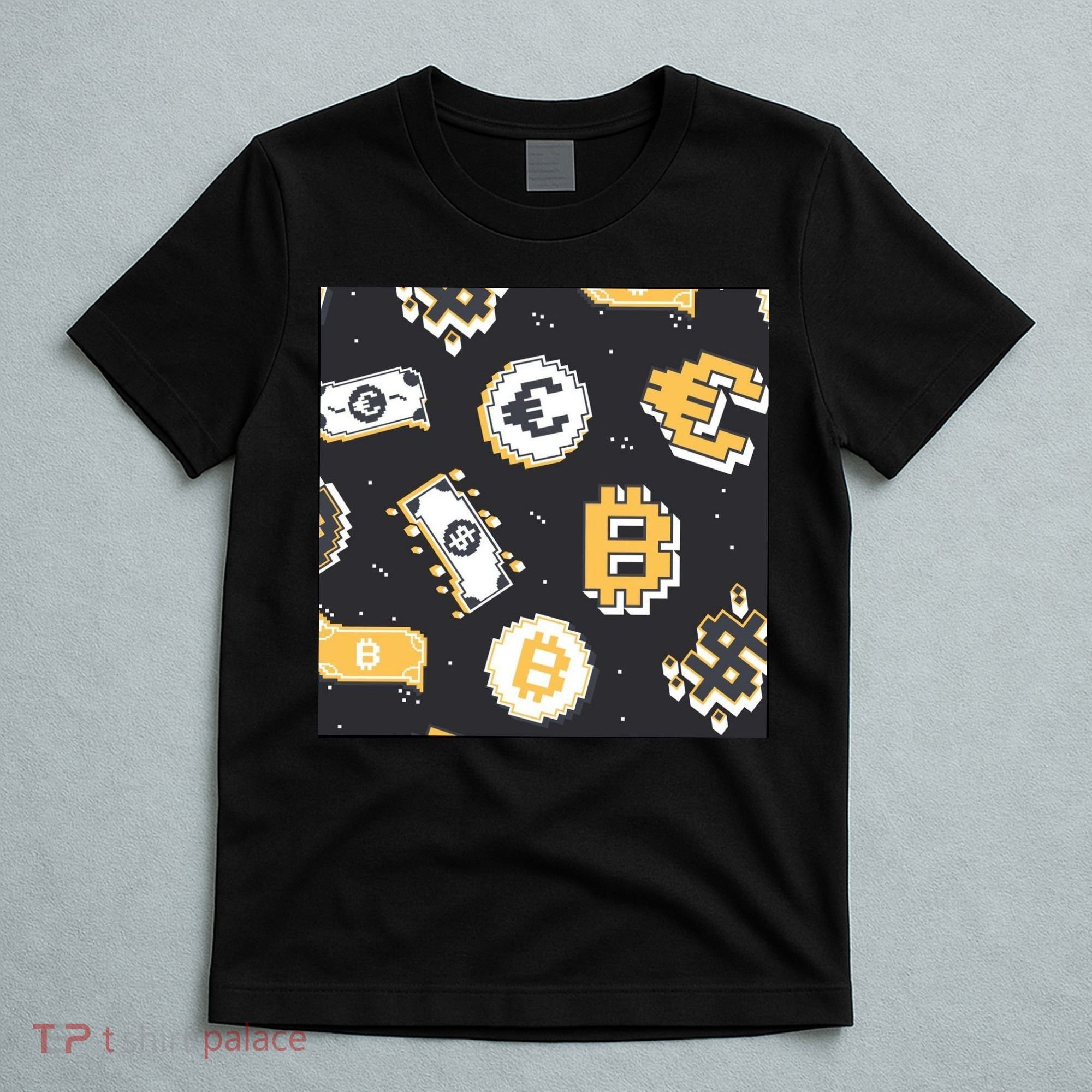 Bitcoin Money Currency Pixel T-Shirt
