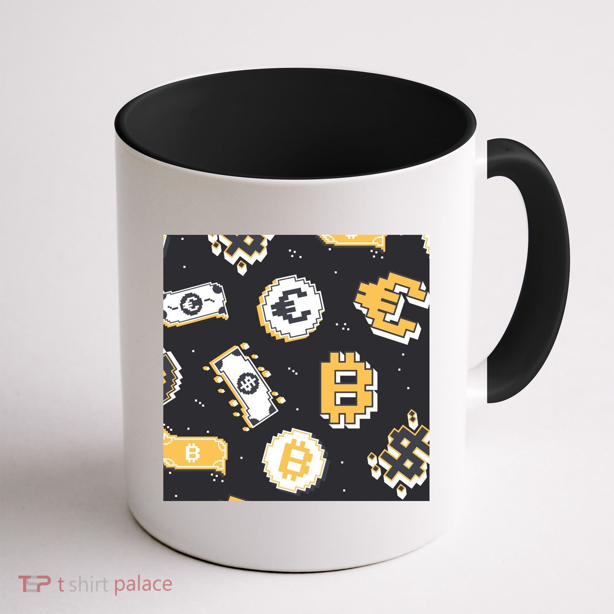 Bitcoin Money Currency Pixel Coffee Mug