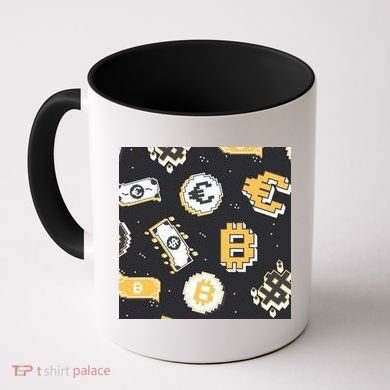 Bitcoin Money Currency Pixel Coffee Mug