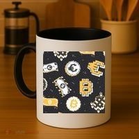 Bitcoin Money Currency Pixel Coffee Mug thumb 4