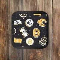 Bitcoin Money Currency Pixel Coaster thumb 0
