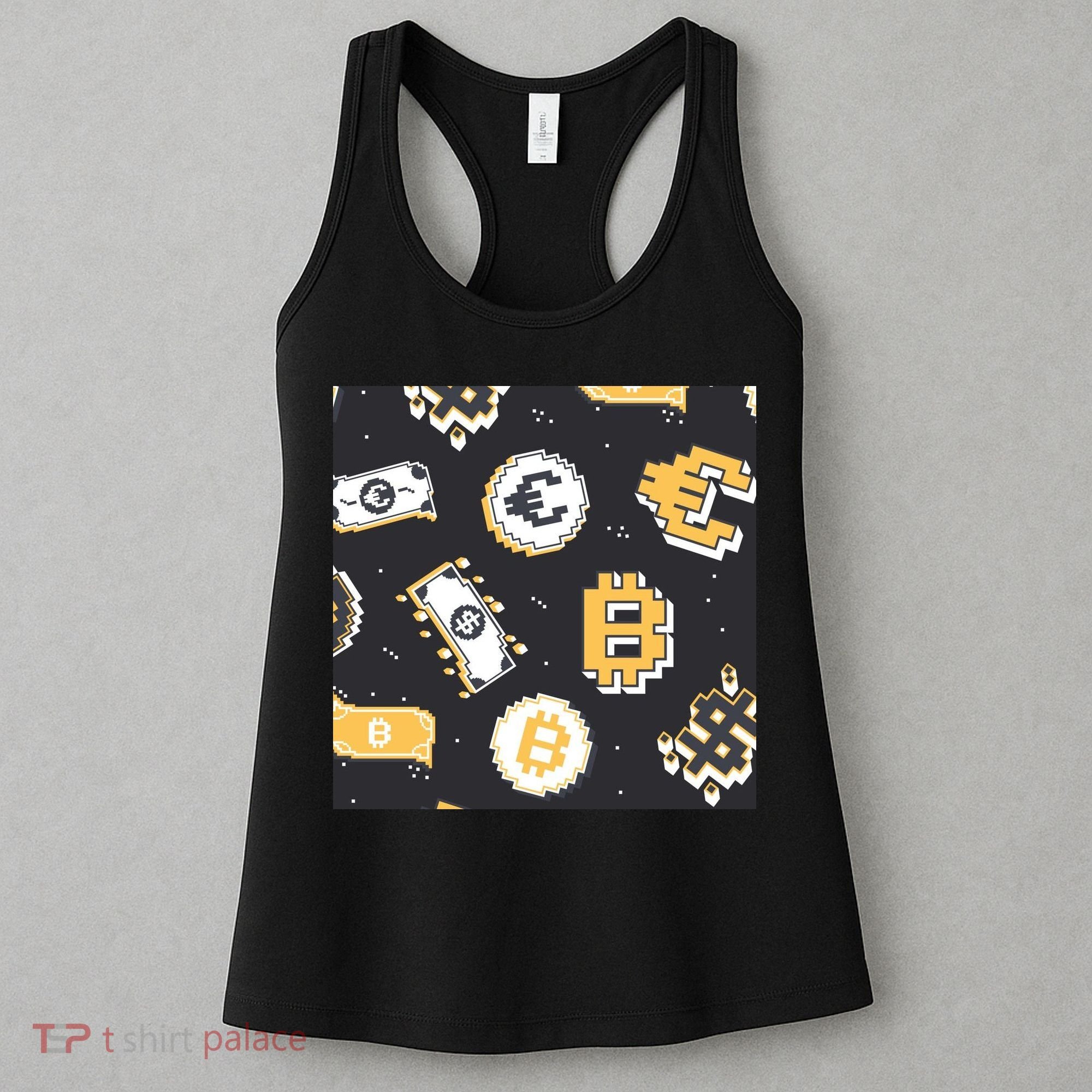 Bitcoin Money Currency Pixel Women's Tank Top