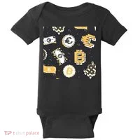 Bitcoin Money Currency Pixel Baby Bodysuit thumb 0