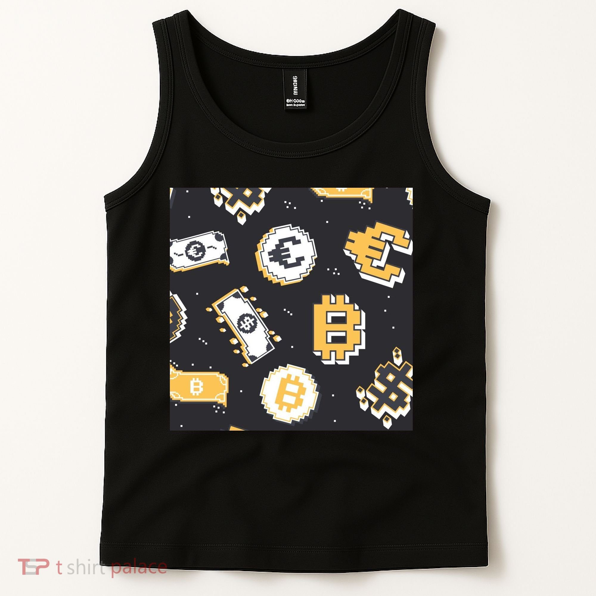 Bitcoin Money Currency Pixel Tank Top