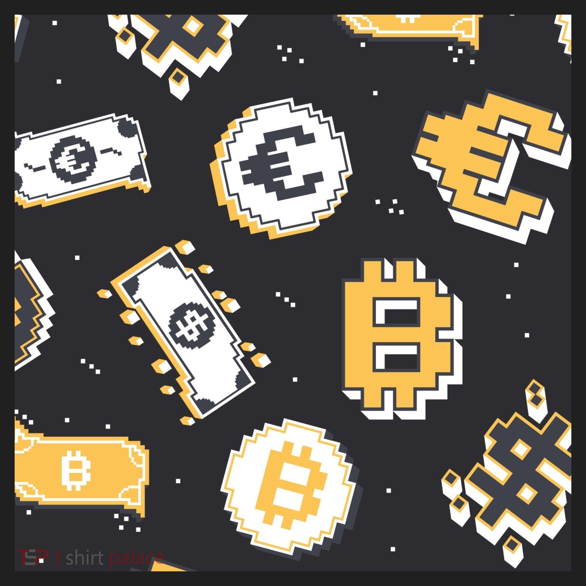 Bitcoin Money Currency Pixel Golf Towel