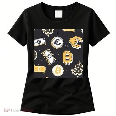 Bitcoin Money Currency Pixel Women's T-Shirt