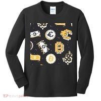 Bitcoin Money Currency Pixel Kids Long Sleeve Shirt thumb 0